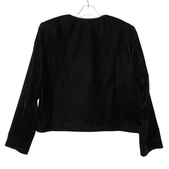 Vintage Norton McNaughton Velvet Cropped Jacket L Purple Gold Button Up Fairy - Picture 2 of 8